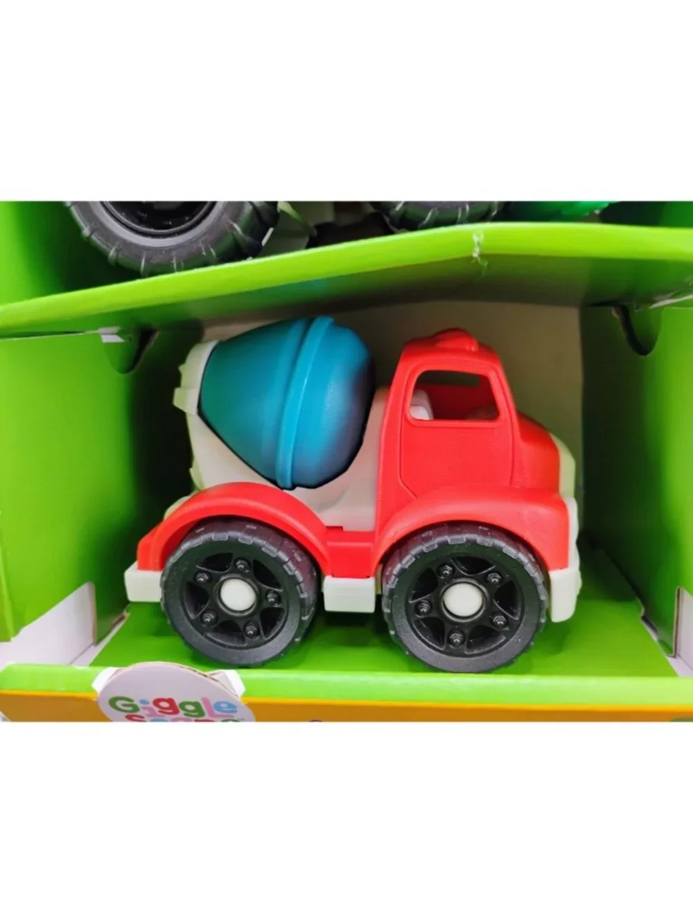 Gigglescape Construction Vehicles Set For Ages 2+ Cement Mixer Bulldozer & Dump